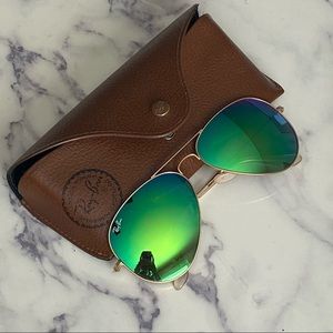 Ray Ban Aviators RB 3025 Blue/Green Lens